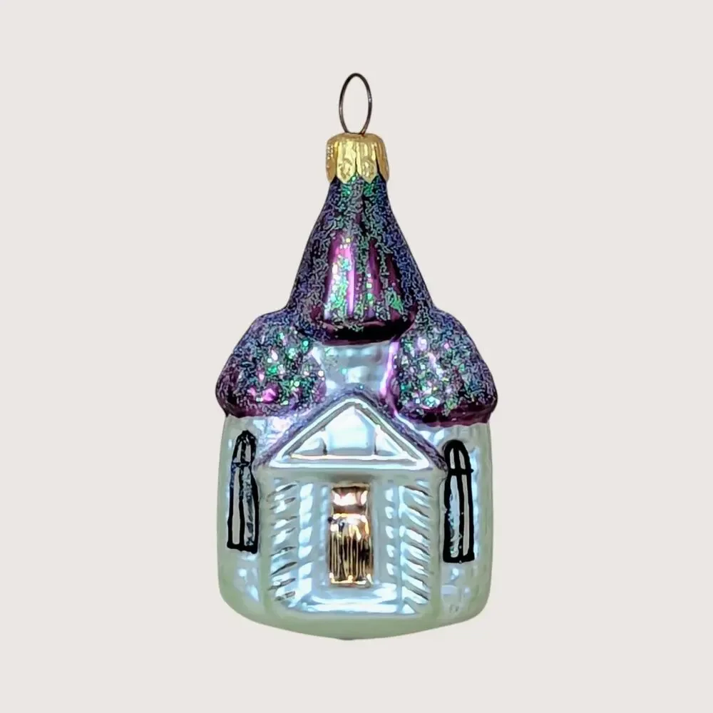 Vintage Christopher Radko Glass Church Ornament